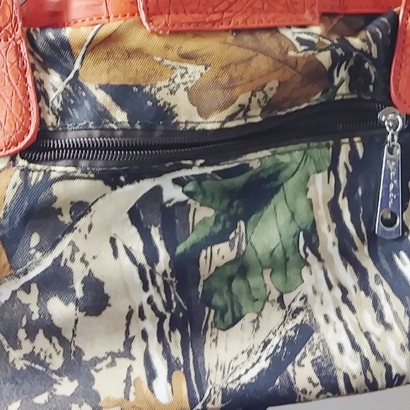 Yesir orange-brown-tan camouflage purse - Picture 6 of 14